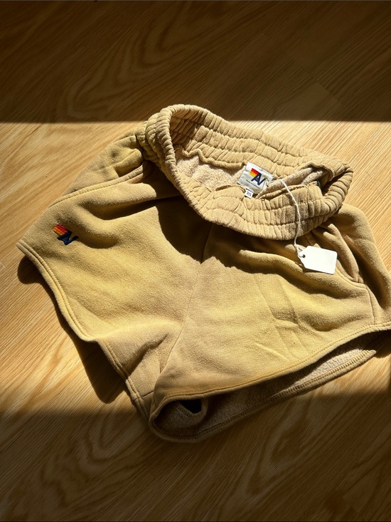 Aviator Nation Pants - Aviator Nation Mustard Yellow Fleece Shorts